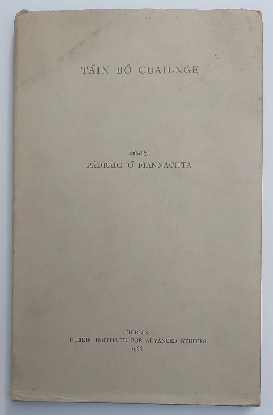 Book titled 'Tain Bo Cuailnge' on a white background
